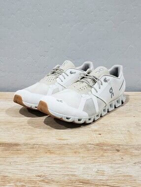 ON CLOUD Women's Cloud 6 Running Shoes (10/8.5 Men's) White/Sand